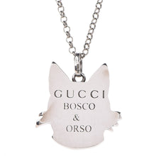 Load image into Gallery viewer, Gucci Enamel Bosco Dog Necklace in Silver