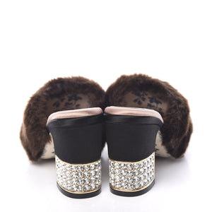 Gucci Mink Candy Embellished Mules in Black