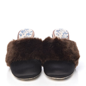 Gucci Mink Candy Embellished Mules in Black