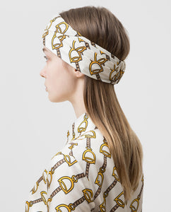 Gucci Silk Horse-bit Headband in White