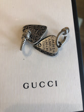 Load image into Gallery viewer, Gucci Sterling Silver Earrings with Engraved Heart
