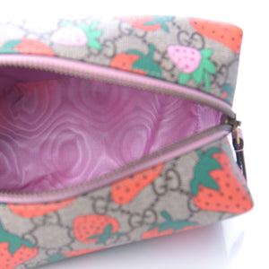 Gucci GG Canvas Cosmetic Case in Strawberry Print