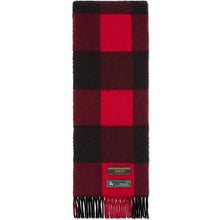 Load image into Gallery viewer, Gucci Fringed Padded Checked Wool Scarf in Red