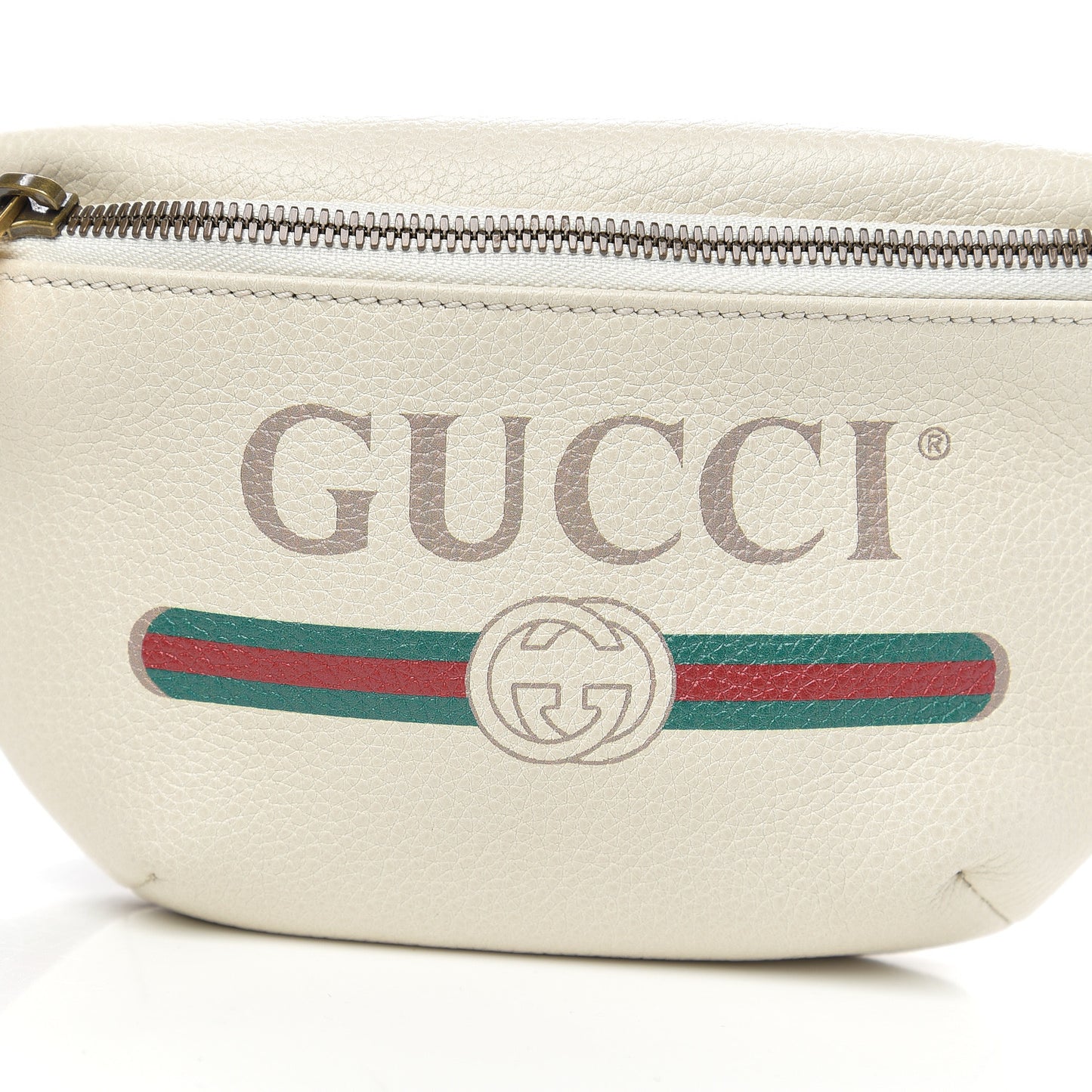 Gucci Logo Belt Bag in White Leather