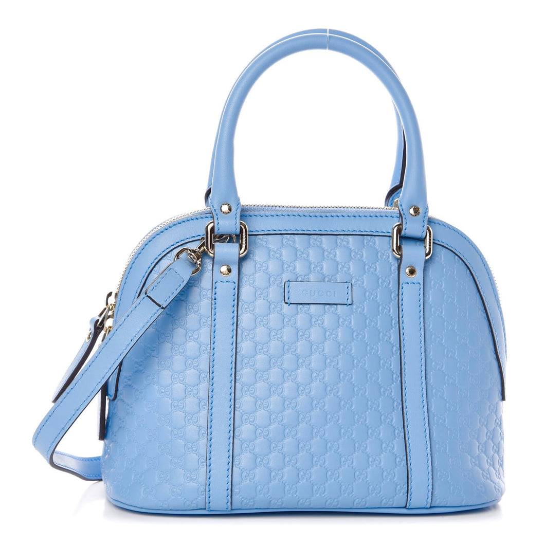 Gucci GG Microguccissima Dome Shoulder Bag in Mineral Blue