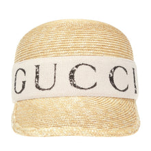 Load image into Gallery viewer, Gucci Logo-print Straw Baseball Cap in White