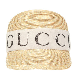 Gucci Logo-print Straw Baseball Cap in White