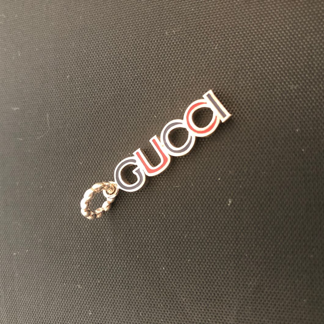 Gucci Block Letter Charm in Red and Green