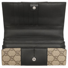 Load image into Gallery viewer, Gucci Continental Flap Wallet in Canvas with Leather Trim