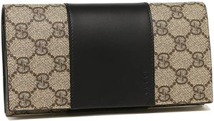 Gucci Continental Flap Wallet in Canvas with Leather Trim