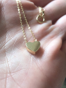 14K Floating Heart on Chain Necklace