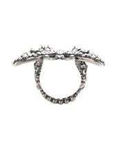 Load image into Gallery viewer, Gucci Crystal Embellished Butterfly Motif Ring in Silver