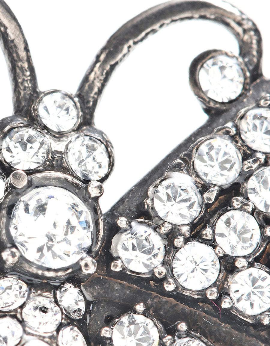 Gucci Crystal Embellished Butterfly Earrings in Silver