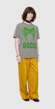 Load image into Gallery viewer, Gucci Oversized Jersey Mask Printed Cotton T-Shirt in Gray