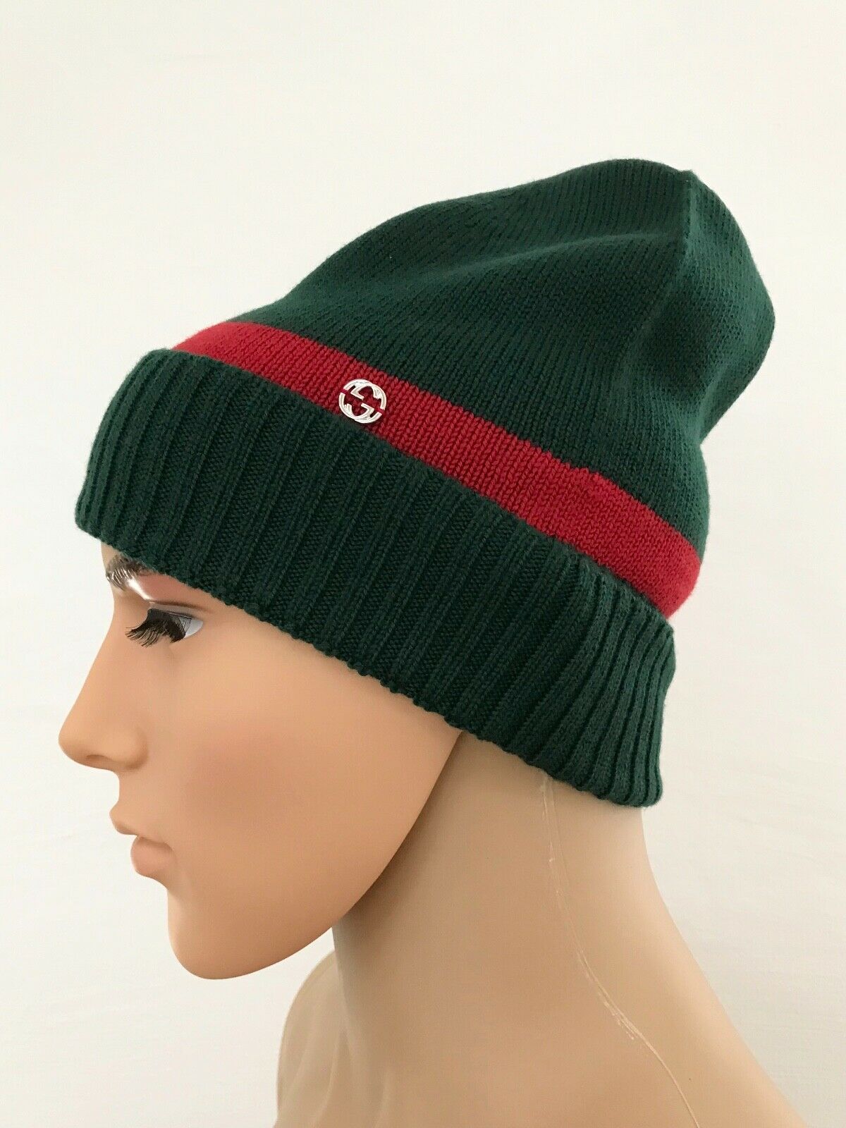 Gucci GG Green Wool Beanie with Red Stripe – Gavriel.us