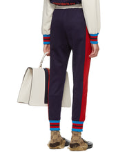 Load image into Gallery viewer, Gucci Striped Cotton-blend Track Pants in Blue