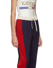 Load image into Gallery viewer, Gucci Striped Cotton-blend Track Pants in Blue