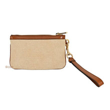 Load image into Gallery viewer, Gucci Vintage GG Web Wristlet Pouch in Beige