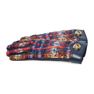 Gucci Tweed Gloves With Interlocking G In Blue