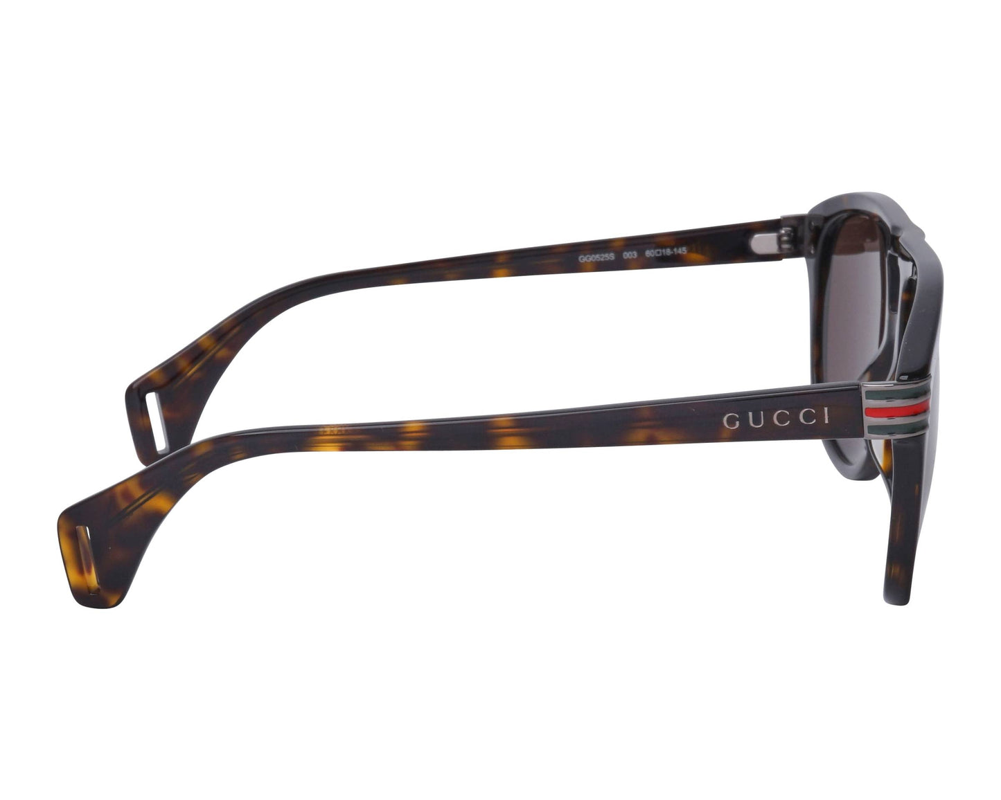 Gucci Web Logo Aviators in Havana Brown
