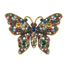 Load image into Gallery viewer, Gucci Multicolor Crystal Studded Butterfly Brooch in Gold