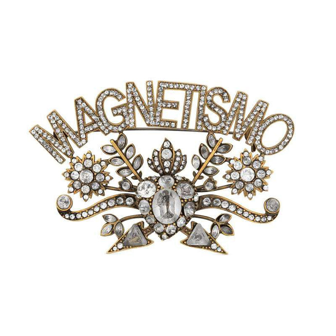 Gucci Magnetismo Crystal Brooch in Gold