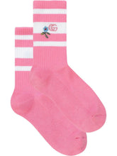 Load image into Gallery viewer, Gucci GG Knitted Daisy Socks In Neon Pink