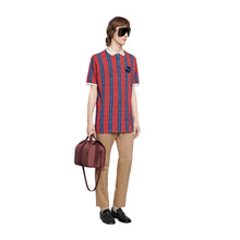 Load image into Gallery viewer, Gucci Horse-bit Chain Print Polo Shirt in Red