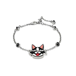 Gucci Bosco Dog Bracelet with Crystals in Sterling Silver