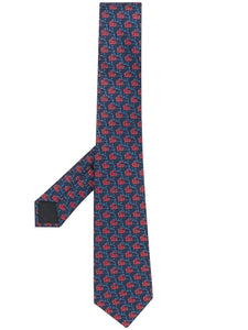 Gucci GG Anchor Print Tie in Midnight Blue
