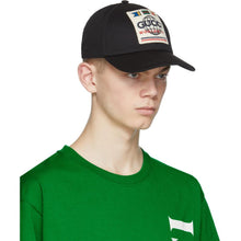 Load image into Gallery viewer, Gucci Worldwide Patch Canvas Baseball Cap in Black