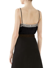 Load image into Gallery viewer, Gucci Silk Logo Lace Camisole Slip in Black