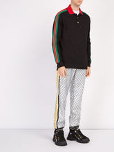 Load image into Gallery viewer, Gucci Web-stripe Detail Long Sleeve Polo in Black