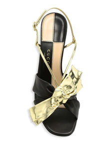 Gucci Leather Mid-heel Sandal With Bow in Black