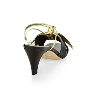 Gucci Leather Mid-heel Sandal With Bow in Black