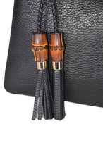 Load image into Gallery viewer, Gucci Zip Top Clutch Pouch with Bamboo Tassel Pull in Black
