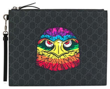 Load image into Gallery viewer, Gucci GG Supreme Eagle Pouch in Gray