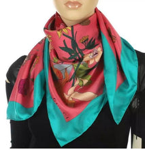 Load image into Gallery viewer, Gucci Flora Gothic Print Silk Scarf in Pink