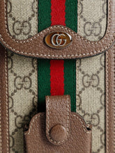 Load image into Gallery viewer, Gucci GG Supreme Monogram Ophidia Phone Case Crossbody in Brown