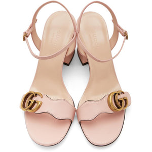 Gucci GG Marmont Block Heel Sandal in Perfect Pink