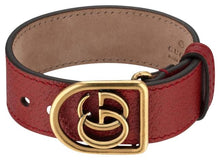 Load image into Gallery viewer, Gucci Leather GG Charm Bracelet in Red