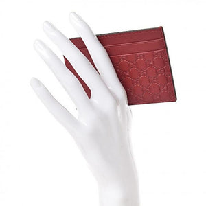 Gucci GG Microguccissima Cardholder Card Case in Red