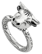 Load image into Gallery viewer, Gucci Anger Forest Bulls Head Ring in Sterling Silver