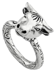 Gucci Anger Forest Bulls Head Ring in Sterling Silver