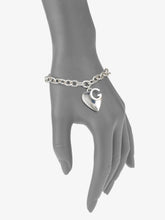 Load image into Gallery viewer, Gucci Sterling Silver GG design Heart Charm Bracelet
