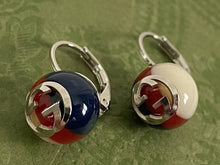 Load image into Gallery viewer, Gucci Red Blue Web Striped Earrings
