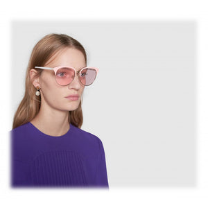 Gucci Specialized Fit Round-frame Metal Sunglasses in Pink