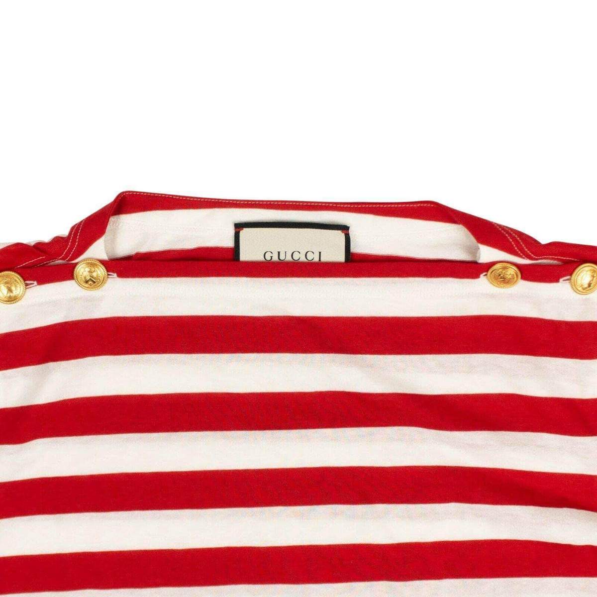 新品GUCCI Striped Pour La Cote D'Azur Tシャツ Gucci S/S Striped Pour La Cote D'Azur T-Shirt in Red and White