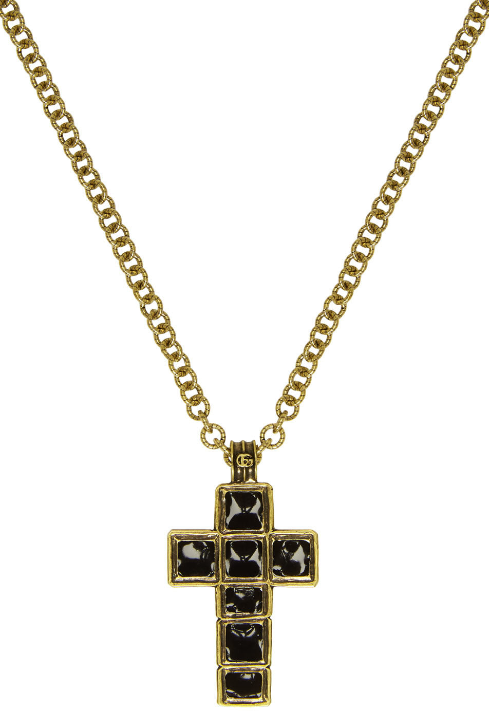 Gucci Enameled Medium Cross Necklace in Gold