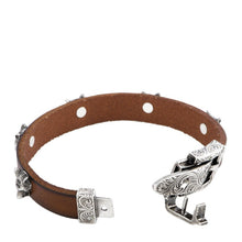 Load image into Gallery viewer, Gucci Anger Forest Wolf Head Leather Bracelet in Brown